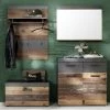 Garderobecombinatie Indy | Paneel, Bank, Spiegel, Commode | Old Wood-decor