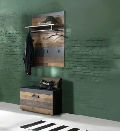 Garderobecombinatie Indy | Paneel En Bank | Old Wood-design -Collectie Slaapkamermeubels Indy GD 1879 920 23 dynamisch D 1e65
