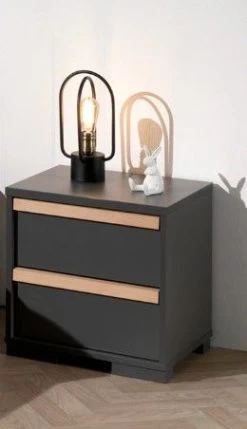 Nachtkastje London Softclose - Antraciet -Collectie Slaapkamermeubels LDNA2280 01 cbd1