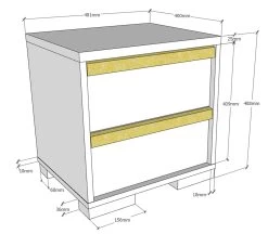 Nachtkastje London Softclose - Antraciet -Collectie Slaapkamermeubels LDNA22 2 8c5e