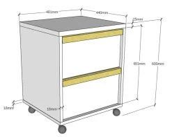 Ladeblok London - Antraciet -Collectie Slaapkamermeubels LDRK12 2 0082