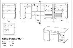 Bureau Beagle 145cm - Walnoot 17 Bureau Beagle 145cm - Walnoot -Collectie Slaapkamermeubels MA 0484 BEM 16e9