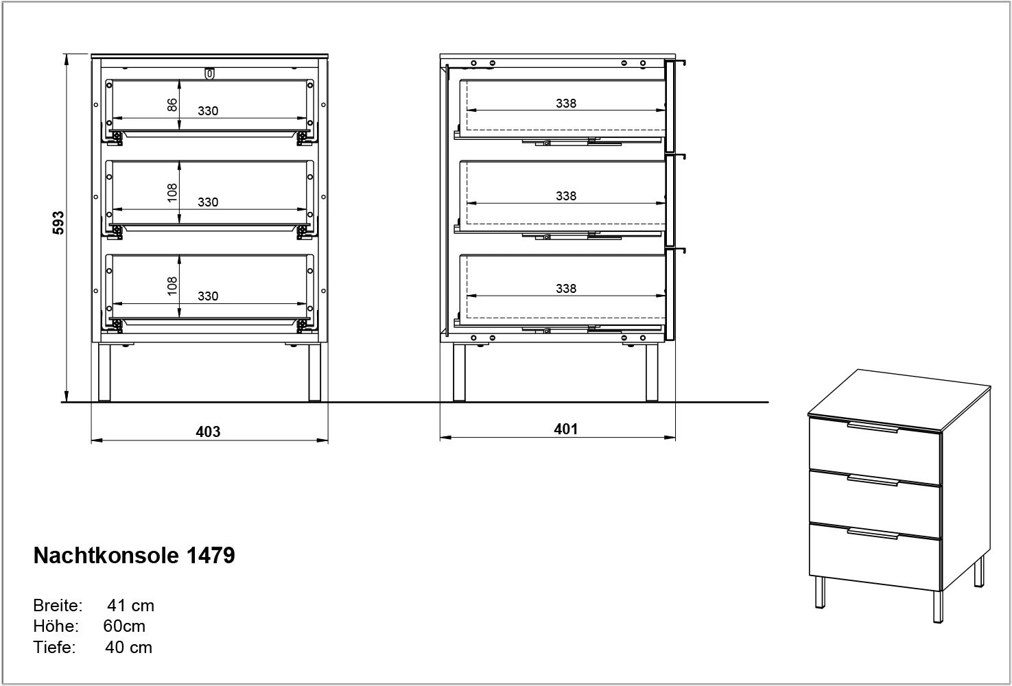 Nachtkastje Karsten - Kasjmier/walnoot 7 Nachtkastje Karsten - Kasjmier/walnoot - Afbeelding 5