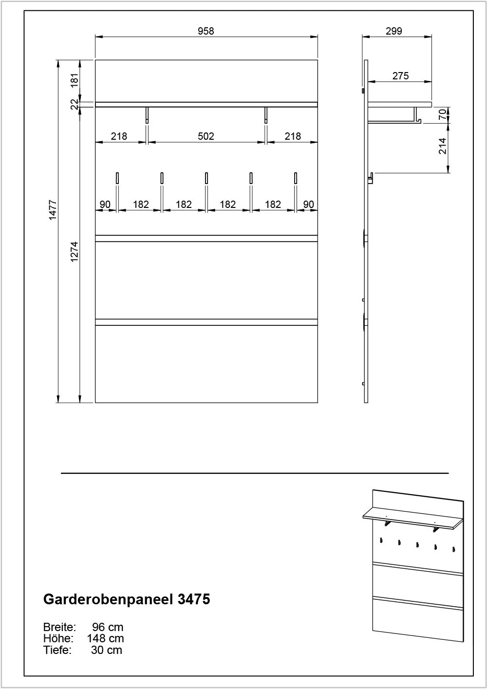 Kapstok Lissandro - Beuk 8 Kapstok Lissandro - Beuk - Afbeelding 6