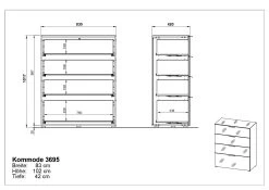 Ladekast Dudek 83cm Met 4 Lades - Wit 9 Ladekast Dudek 83cm Met 4 Lades - Wit -Collectie Slaapkamermeubels MA 3695 BEM 97ba