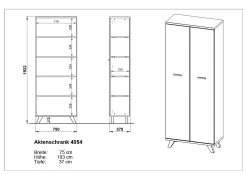 Boekenkast/Opbergkast Ousmane H193cm - Wit -Collectie Slaapkamermeubels MA 4054 BEM 82e4