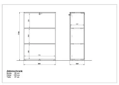 Lage Archiefkast Mouna 80cm - Wit -Collectie Slaapkamermeubels MA 4202 BEM e054