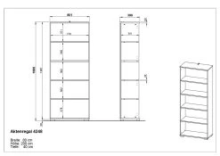 Boekenkast Presley 80cm - Lichtgrijs -Collectie Slaapkamermeubels MA 4248 BEM 85b0
