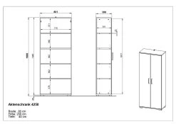 Opbergkast Presley 80cm Met 2 Deuren - Eik/grafiet -Collectie Slaapkamermeubels MA 4250 BEM 7267