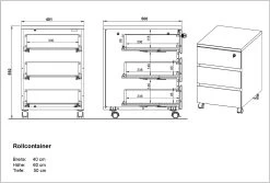Ladeblok Miguel Met 3 Lades - Antraciet/eik -Collectie Slaapkamermeubels MA 4264 BEM e01d