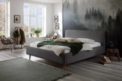 Bed Madras 180x200cm Met Opbergruimte Ribfluweel - Grijs -Collectie Slaapkamermeubels Mattis BK Poso 22 grau 3243 22 f1a1