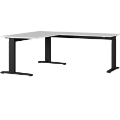 Verstelbare Hoekbureau Aggo 160x193 - Lichtgrijs/zwart