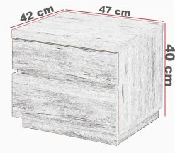 Nachtkastje Paris 2 Lades - Bruin 9 Nachtkastje Paris 2 Lades - Bruin -Collectie Slaapkamermeubels Nachtkast 2 laden Paris technic dim. dc38
