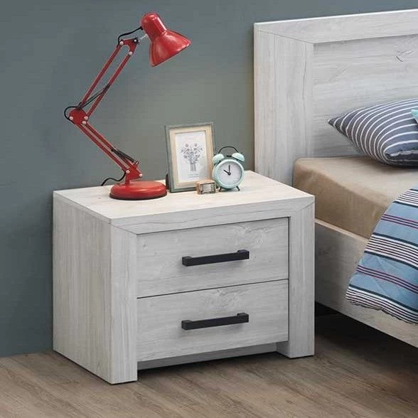 Nachtkastje Elvira 2 Lades - Witte Eik 3 Nachtkastje Elvira 2 Lades - Witte Eik