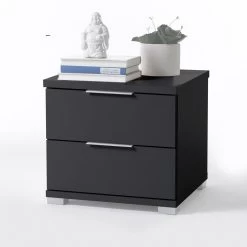 Nachtkastje Nacho 46cm Met 2 Lades - Zwart