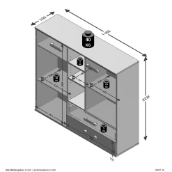 FMD Commode Nano 117cm, 2 Deuren & 2 Lades - Zand Eik -Collectie Slaapkamermeubels Nona 4 ddc9