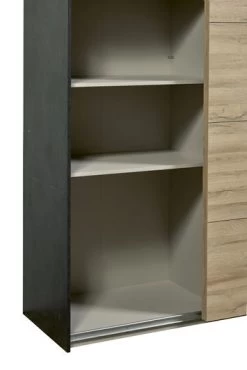 Kledingkast Nour 188cm Met Spiegel - Eik/zwart 12 Kledingkast Nour 188cm Met Spiegel - Eik/zwart -Collectie Slaapkamermeubels Nora kast 188 detail 4 ec59