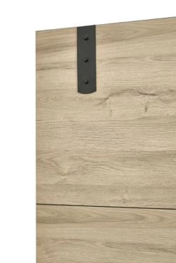 Kledingkast Nour 245cm Met Spiegel - Eik/zwart -Collectie Slaapkamermeubels Nora kast 245 detail 1 2a99