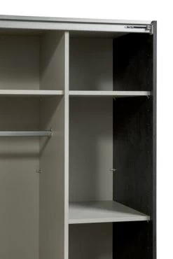 Kledingkast Nour 245cm Met Spiegel - Eik/zwart -Collectie Slaapkamermeubels Nora kast 245 detail 4 e479