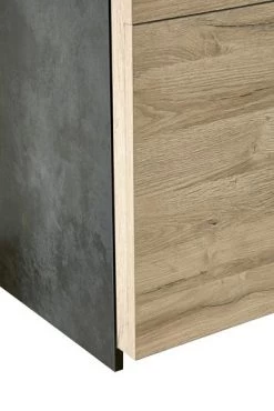 Kledingkast Nour 245cm Met Spiegel - Eik/zwart -Collectie Slaapkamermeubels Nora kast 245 detail 8 bed1