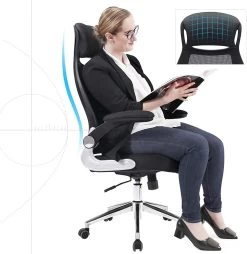 Songmics Bureaustoel Xavi - Zwart -Collectie Slaapkamermeubels OBN86BK 3 2ef6