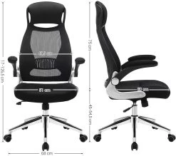 Songmics Bureaustoel Xavi - Zwart -Collectie Slaapkamermeubels OBN86BK 5 4738