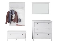 Garderobecombinatie Ole | Paneel, Spiegel, Ladekast En Bank | Wit -Collectie Slaapkamermeubels Ole GD 1839 916 01 frontal D Freisteller 20180702 75f5