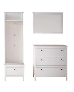 Garderobecombinatie Ole | Paneel, Bank Ladekast En Spiegel | Wit -Collectie Slaapkamermeubels Ole GD 1839 926 01 frontal Freisteller 20180702 14c0