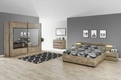 Kledingkast Anelia 245cm Met Spiegel - Eik/zwart 23 Kledingkast Anelia 245cm Met Spiegel - Eik/zwart -Collectie Slaapkamermeubels Olivia 245 80f2