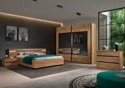 Kledingkast Anelia 245cm Met Spiegel - Eik/zwart 22 Kledingkast Anelia 245cm Met Spiegel - Eik/zwart -Collectie Slaapkamermeubels Olivia nieuw 2e20