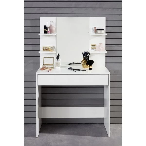 Make-uptafel Basix | 85 X 40 X 141 Cm | 100% Melaminegecoat | Wit 3 Make-uptafel Basix | 85 X 40 X 141 Cm | 100% Melaminegecoat | Wit