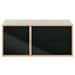 Tv-meubel Alto 119cm, 2 Lades - Eik/zwart -Collectie Slaapkamermeubels Ontwerp zonder titel 10 5917