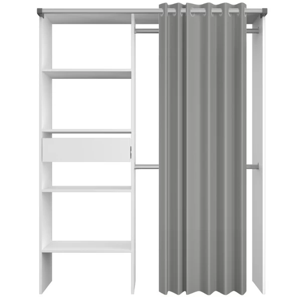 Kledingkast Barit 143cm - Wit/grijs 5 Kledingkast Barit 143cm - Wit/grijs - Afbeelding 3