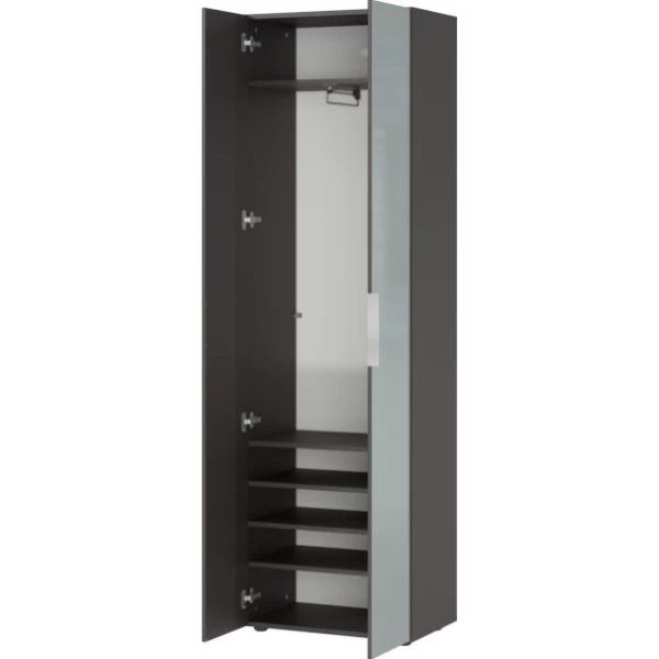 Kledingkast Elio Met Kledingroede En 5 Legplanken - Antraciet/zilvergrijs 7 Kledingkast Elio Met Kledingroede En 5 Legplanken - Antraciet/zilvergrijs - Afbeelding 5