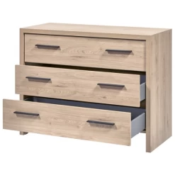 Commode Lavio 110cm Met Drie Lades - Eikdecor/zwart 13 Commode Lavio 110cm Met Drie Lades - Eikdecor/zwart -Collectie Slaapkamermeubels Ontwerp zonder titel 5 8e0b