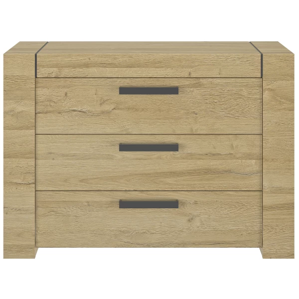 Commode Soren 116x48x81cm 3 Lades - Eik 3 Commode Soren 116x48x81cm 3 Lades - Eik