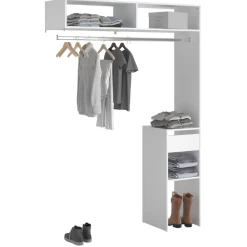 Kledingkast Botan 140cm, 1 Lade & 1 Kledingroede - Wit