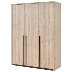 Kledingkast Lavio 165cm Met Drie Deuren - Eikdecor/zwart -Collectie Slaapkamermeubels Ontwerp zonder titel 9 5d0b
