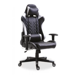 Gamestoel Nate Met LED - Zilver/zwart