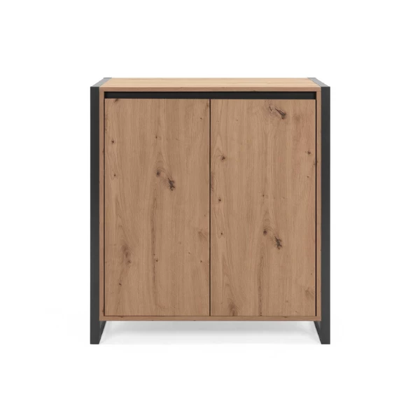 Commode Damon 80cm 2 Deuren - Eik/antraciet 12 Commode Damon 80cm 2 Deuren - Eik/antraciet - Afbeelding 10