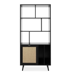Boekenkast Daka 80cm 1 Deur - Zwart/natuur