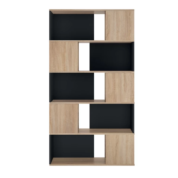 Boekenkast Rossi - Eik/zwart 8 Boekenkast Rossi - Eik/zwart - Afbeelding 6