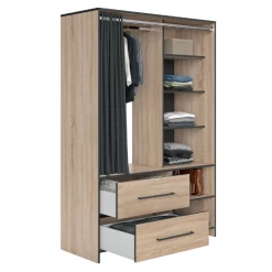 Kledingkast Jungo 122cm 2 Lades - Eik/zwart 13 Kledingkast Jungo 122cm 2 Lades - Eik/zwart -Collectie Slaapkamermeubels Ontwerp zonder titel 2022 01 03T161248.580 b5be