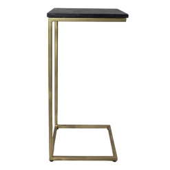Bijzettafel Chandler 32cm Marmer - Zwart/goud