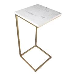 Bijzettafel Chandler 32cm Marmer - Wit/goud -Collectie Slaapkamermeubels Ontwerp zonder titel 2022 02 07T163922.887 b801