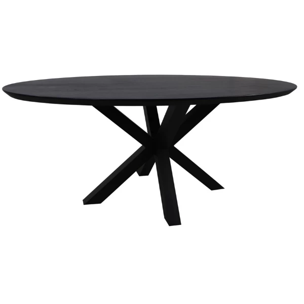 Eettafel Luzern 200x100cm Acaciahout En Metaal - Zwart 5 Eettafel Luzern 200x100cm Acaciahout En Metaal - Zwart - Afbeelding 3