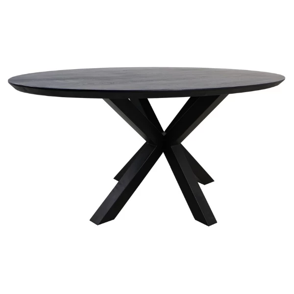 Eettafel Luzern 200x100cm Acaciahout En Metaal - Zwart 6 Eettafel Luzern 200x100cm Acaciahout En Metaal - Zwart - Afbeelding 4