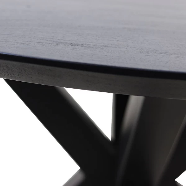 Eettafel Luzern 200x100cm Acaciahout En Metaal - Zwart 4 Eettafel Luzern 200x100cm Acaciahout En Metaal - Zwart - Afbeelding 2