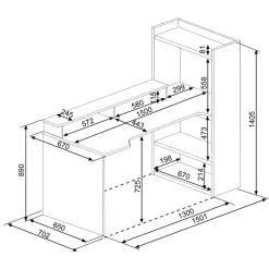 Gaming Bureau Zayn 150x70x140cm Spaanplaat - Antraciet -Collectie Slaapkamermeubels Ontwerp zonder titel 2022 04 11T165434.373 18bb