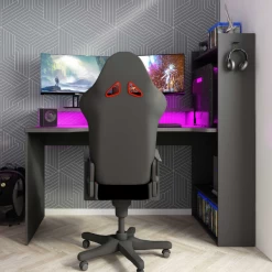 Gaming Bureau Zayn 150x70x140cm Spaanplaat - Antraciet -Collectie Slaapkamermeubels Ontwerp zonder titel 2022 04 11T165551.471 6b84